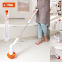 ファミラ スピンターボ 9点セット＋予備バッテリー付き 回転ブラシ 風呂掃除 ブラシ バスブラシ バスポリッシャー 高速回転 コードレス ステシック型　送料無料