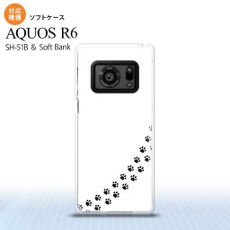 SH-51B AQUOS R6 AQUOS R6 スマホケース ソフトケース 猫 足跡 白 クリア メンズ レディース nk-r6-tp423