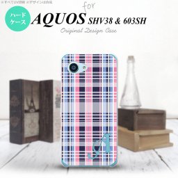 【603sh】【スマホケース/スマホカバー】【アクオス Xx3 ミニ】603sh スマホケース AQUOS Xx3 mini ケース アクオス Xx3 ミニ イニシャル チェックB ピンク青 nk-603sh-440ini【メール便送料無料】