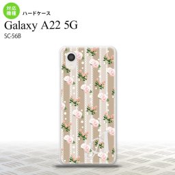 SC-56B Galaxy A22 スマホケース ハードケース 花柄 バラ レース ベージュ +アルファベット メンズ レディース nk-a22-268i