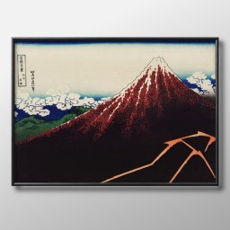 葛飾北斎 山下白雨 A3 サイズ ポスター アート おしゃれ 絵画 インテリア 北欧 イラスト マット紙 艶消し アートパネル 額 フレーム デザイン 壁掛け ギフト 新築祝い ディスプレイ 引越し祝い　新生活　空間デザイン 