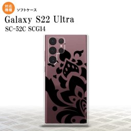 SC-52C SCG14 Galaxy S22 Ultra スマホケース 背面ケースソフトケース ダマスク C 黒 メンズ レディース nk-s22ul-tp1029