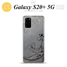 SC-52A SCG02 Galaxy S20+ 5G スマホケース ソフトケース 草 ボタニカル 黒 メンズ レディース nk-s20p-tp1628