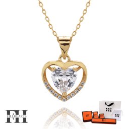 FILL HEARTS ネックレス レディース 女性 大人 ゴールド アクセサリー Heart in Heart ハート ジルコニア 金属アレルギー対応 シルバー925 S925 18K 18金 40cm 小さめ シルバーネックレス