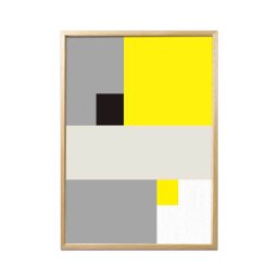 オシャレなインテリアポスター「square_yellow」＜フレーム付＞ 誕生日 新築 引越し祝い 選べる2サイズ