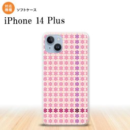 iPhone14 plsu iPhone14 plsu スマホケース 背面ケースソフトケース 花十時 キュート ピンク 2022年 10月発売 nk-i14pl-tp1351