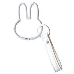  ミッフィー カラビナ スマートキーホルダー ホワイト ストラップ フェイス miffy カー用品