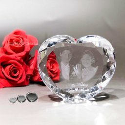 クリスタル ハートダイヤ DR-2 ガラス オブジェ 結婚式 ブライダル ウエディング 名入れ 記念品 結婚祝い ペーパーウェイト 文鎮 オリジナル ギフト 名前入り プレゼント