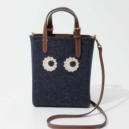 アニヤ ハインドマーチ  ANYA HINDMARCH 5050925 193177 トートバッグ N/S Tote Mini Eyes in Recycled Wool Felt with Smooth Eco Leather レディース フェルト ミニアイズ クロスボディ 2way ショルダーバッグ クラシック プレゼント ギフト