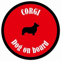 カラフル Dog on board コーギー レッド＆ブラック カーサイン 車 マグネットステッカー 犬 マグネット 強力 直径13cm 丸型 おしゃれ かわいい ドラレコステッカー 安全対策 危険運転 煽り運転 アニマル 動物 犬種別 屋外 防水 屋内