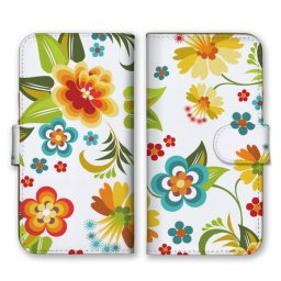 ＼全機種対応／ スマホケース 手帳型 スマホカバー 手帳タイプ スマートフォン ケース カバー 花柄 フラワー アート かわいい おしゃれ カラフル パステル カードホルダー付き カード収納 合皮 合成レザー