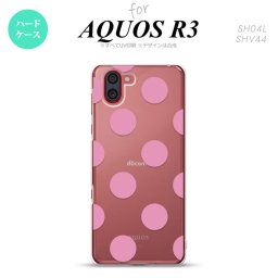 SH-04L SHV44 R3 AQUOS R3 スマホケース カバー ドット 水玉 A ピンク nk-r3-004