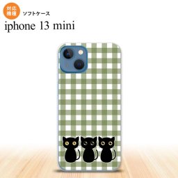 iPhone13mini iPhone13 mini ケース ソフトケース 猫 イラスト 緑 iPhone ミニ 5.4インチ  おしゃれ かわいい メンズ レディース キッズ デザインたくさん nk-i13m-tp1141