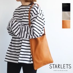 starlets スターレッツ エコレザーショルダーバッグ　大人カジュアル【sc2003】撥水加工 サスティナブル 軽い 軽量 縦長 大人カジュアル シンプル