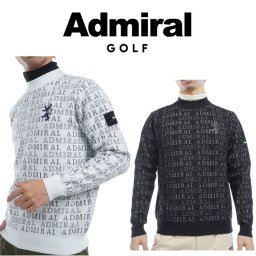 アドミラル ゴルフ メンズ ビックランパント ロゴジャガード モックネックセーター ADMIRAL GOLF ADMA480 2024年秋冬モデル お誕生日祝い お祝い 記念品 お父さん 父の日 彼氏 男性 30代 40代 50代 60代  還暦祝い 敬老の日 人気プレゼント プレゼント