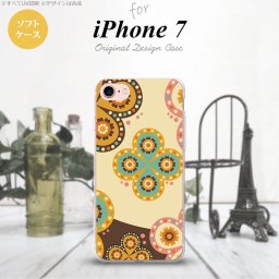 【iPhone7】【スマホケース/スマホカバー】【アイフォン７】iPhone7 スマホケース カバー アイフォン７ ソフトケース エスニック花柄 ベージュ×茶 nk-iphone7-tp1583【メール便送料無料】
