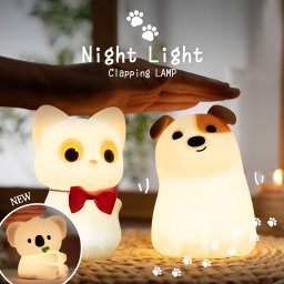ナイトライト かわいい 充電式 猫 犬 こあら 子供部屋 調光　授乳ライト typeC LED ライト 暖色 コードレス ベッドサイド 卓上ライト 誕生日 プレゼント 贈り物 ギフト 子供