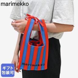 マリメッコ marimekko トートバッグ ハンドバッグ KNITTED MINI TOTE MERIROSVO メリロスヴォ ブルー レッド 94144 094144 530 北欧雑貨 北欧デザイン 送別会 誕生日 お中元 結婚祝い 結婚式 高級 父の日 母の日 ホワイトデー