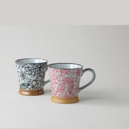 フラワー ペアーマグ 陶器 美濃焼 やきものの里から、暮らしを贈ります。　ギフト 食器 セット テーブルウェア