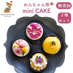 ミニケーキお得な2点セット  パティシエ監修 BUNS'KITCHEN 犬用 ケーキ 犬誕生日 犬用バースデーケーキ 犬誕生日 犬誕生日ケーキ 犬用ギフト 犬  シニア犬 老犬   無添加  管理栄養士 犬用品