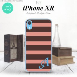 iPhoneXR iPhone XR スマホケース ハードケース ボーダー 大 茶 ピンク +アルファベット メンズ レディース nk-ipxr-794i
