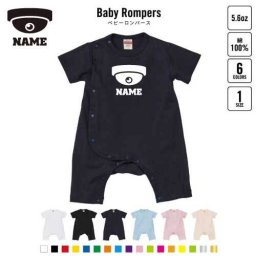 防犯業界1 名入れベビーカバーオール ロンパース 半袖 出産祝い ベビー服 新生児 80サイズ 綿100％ 下着 肌着 パジャマ カバーオール ボディスーツ 隠し　監視　防犯カメラ