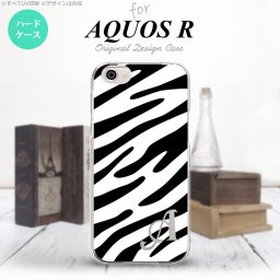 【SH03J】【スマホケース/スマホカバー】【アクオス R】SH03J スマホケース AQUOS R ケース アクオス R イニシャル ゼブラ柄 黒×白 nk-sh03j-121ini【メール便送料無料】