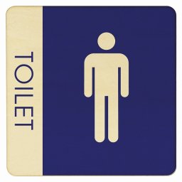 14x14cm トイレ 御手洗 TOILET トイレマーク B1 男 MENS ピクトサイン 木製ドアサイン ドアプレート インテリア 施設 案内