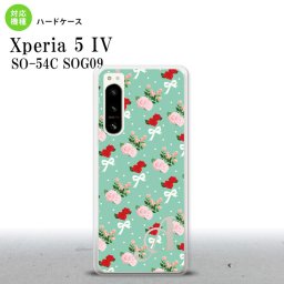 Xperia 5 IV Xperia5 IV スマホケース 背面ケース ハードケース 花柄 バラ リボン ターコイズ +アルファベット 2022年 10月発売 nk-xp54-244i
