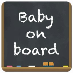 baby on board 黒板 デザイン ブラック カーサイン 車 マグネットステッカー マグネット 強力 13x13cm 正方形 おしゃれ かわいい 安全対策 危険運転 警告 煽り運転対策 防水 屋内 屋外 赤ちゃん 子供 ベビー Baby on board BABY IN CAR