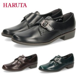 モンクストラップシューズ レディース ハルタ HARUTA 237 靴 革靴 黒 クロ ブラウン グリーン 2E 太ヒール 日本製 マニッシュ 歩きやすい