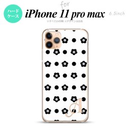 iPhone11ProMax iPhone11pro max スマホケース ハードケース 花柄 ドット 白 +アルファベット メンズ レディース nk-i11pm-342i