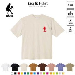 男子テニスプレーヤー  名入れイージーフィットTシャツ ビッグシルエット ワイドTシャツ ゆったりめ ラージ 韓国風 アメカジ トレンド レイヤード だぼだぼ   テニス B系 ストリート系
