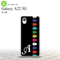 SC-56B Galaxy A22 スマホケース ハードケース カエル かえる 帯 A 黒 +アルファベット メンズ レディース nk-a22-674i
