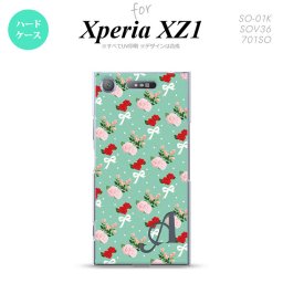【SO01K】【スマホケース/スマホカバー】【エクスペリア XZ1】SO01K スマホケース Xperia XZ1 ケース エクスペリア XZ1 イニシャル 花柄・バラ（B） ターコイズ nk-so01k-244ini【メール便送料無料】