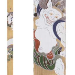 タペストリー 麻100％ 細タペ「FU-JIN RAI-JIN」Ts-fu-jin 10×170cm