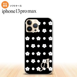iPhone13ProMax iPhone13 Pro Max ケース ソフトケース 花柄 ドット 黒 +アルファベット iPhone13 プロ マックス 6.7インチ おしゃれ かわいい メンズ レディース キッズ デザインたくさん nk-i13pm-tp341i
