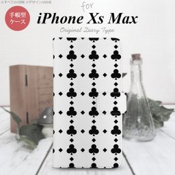 iPhone XS Max 手帳型 スマホ ケース カバー アイフォン トランプ(クラブ) 黒【アイフォーン XS マックス,iPhone,XS,Max,メール便 送料無料】