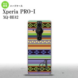 XperiaPRO-I Xperia PRO-I スマホケース 背面ケース ハードケース エスニック ボーダー 青 +アルファベット 背面カバー android nk-xproi-1562i