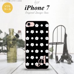 【iPhone7】【スマホケース/スマホカバー】【アイフォン７】iPhone7 スマホケース ケース アイフォン７ ソフトケース イニシャル ドット・花柄 黒 nk-iphone7-tp341ini【メール便送料無料】