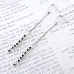 18金 ロングピアス ピアス k18 18k ゴールド チェーン フックピアス ホワイトゴールドk18 華奢 ミラーボール シンプル 輝き クリスマス