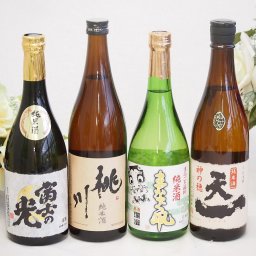 地酒純米酒特集4本セット(桃川 純米酒(青森県) 早川酒造 天一 純米酒(三重県) 安達本家 富士の光 純米酒(三重県) 秋田銘醸 まなぐ凧 純米酒(秋田県)) 720ml×4本