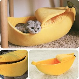 ペットベッド　猫ベッド　かわいい　ペットマット　ふわふわ　もこもこ　バナナ　猫用ベッド　おもちゃ プレゼント 猫玩具 送料無料