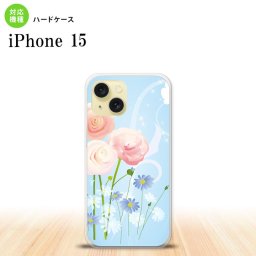 iPhone15 iPhone15 スマホケース 背面ケース ハードケース 花柄 ミックス C 青 2023年 9月発売 nk-i15-281