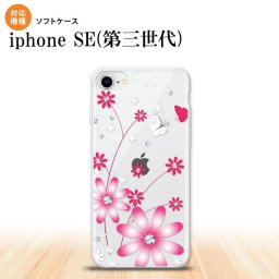 iPhoneSE 3 iPhoneSE 3 スマホケース ソフトケース 花柄 ガーベラ 透明 ピンク メンズ レディース nk-ise3-tp073