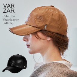 VARZAR バザール 韓国 帽子 キャップ 深め ヴィーガンレザー ブランド おしゃれ 小顔効果 顔が見えづらい 紫外線対策 レディース VA [ Cubic Stud Veganleather Ball Cap スタッズ 1570 1571 ]