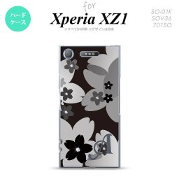 【SO01K】【スマホケース/スマホカバー】【エクスペリア XZ1】SO01K スマホケース Xperia XZ1 ケース エクスペリア XZ1 イニシャル 花柄・サクラ 黒 nk-so01k-061ini【メール便送料無料】