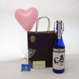 父の日 風船セット スパークリング日本酒セット(勝利の美酒 スパークリング日本酒 手造り純米大吟醸FN 奥の松 720ｍｌ[福島県])メッセージカード ハート風船 ミニチョコ付き