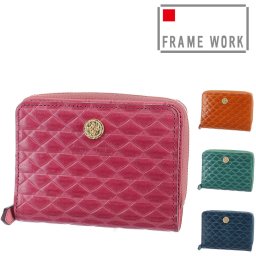 フレームワーク 財布 二つ折り財布 折財布 サブウォレット FRAME WORK モネータ 45011 イタリア製 牛革 本革 レディース ピンク オレンジ グリーン ネイビー 送料無料 誕生日プレゼント ギフト プレゼント ラッピング無料