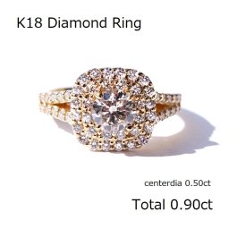 【送料無料】K18【0.90ct】ダイヤモンド リング  代引手数料無料 品質保証書 指輪 K18  ジュエリー レディース ダイヤ ダイア ダイヤリング 豪華 大粒 ダイヤモンドリング 4月誕生石 新作 人気 おしゃれ 可愛い プレゼント 贈り物ber0428
